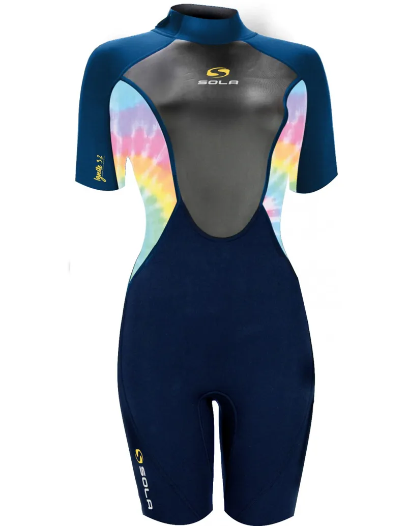 Sola Women's Ignite 3/2 Shortie Wetsuit Blue/Tie Dye